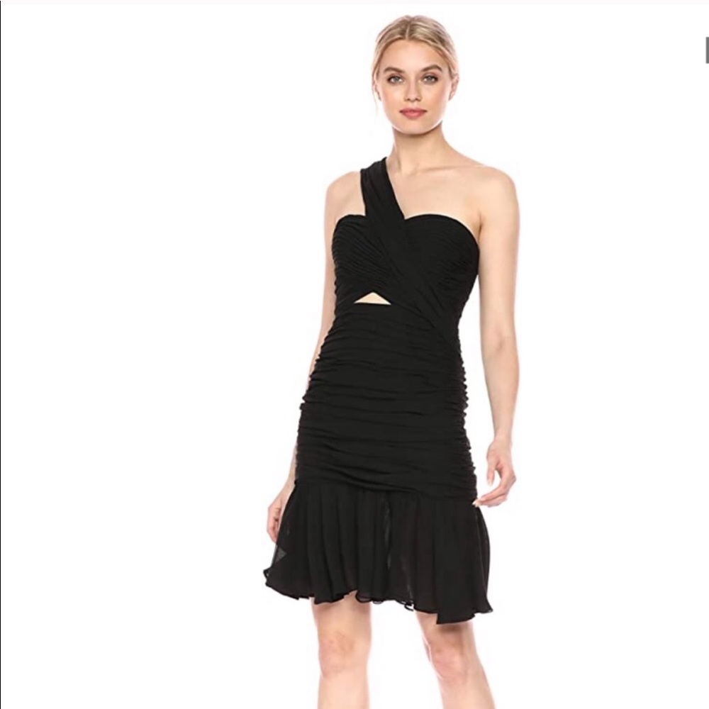 Black Dress One Shoulder with cut out Jill Stuart